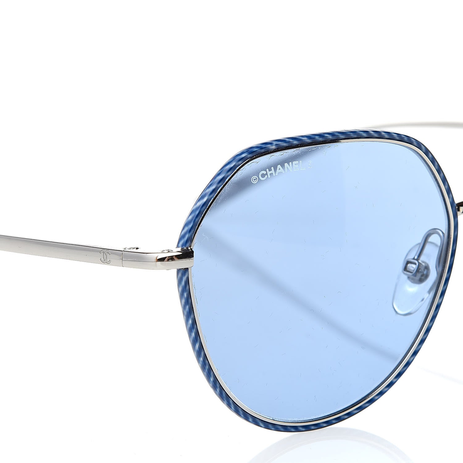 Chanel Round Sunglasses 4251-J Silver Blue 516993 – FASHIONPHILE