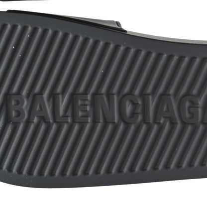 Balenciaga Rubber Paris Logo Womens Slide Sandals 35 Black 7 of 9