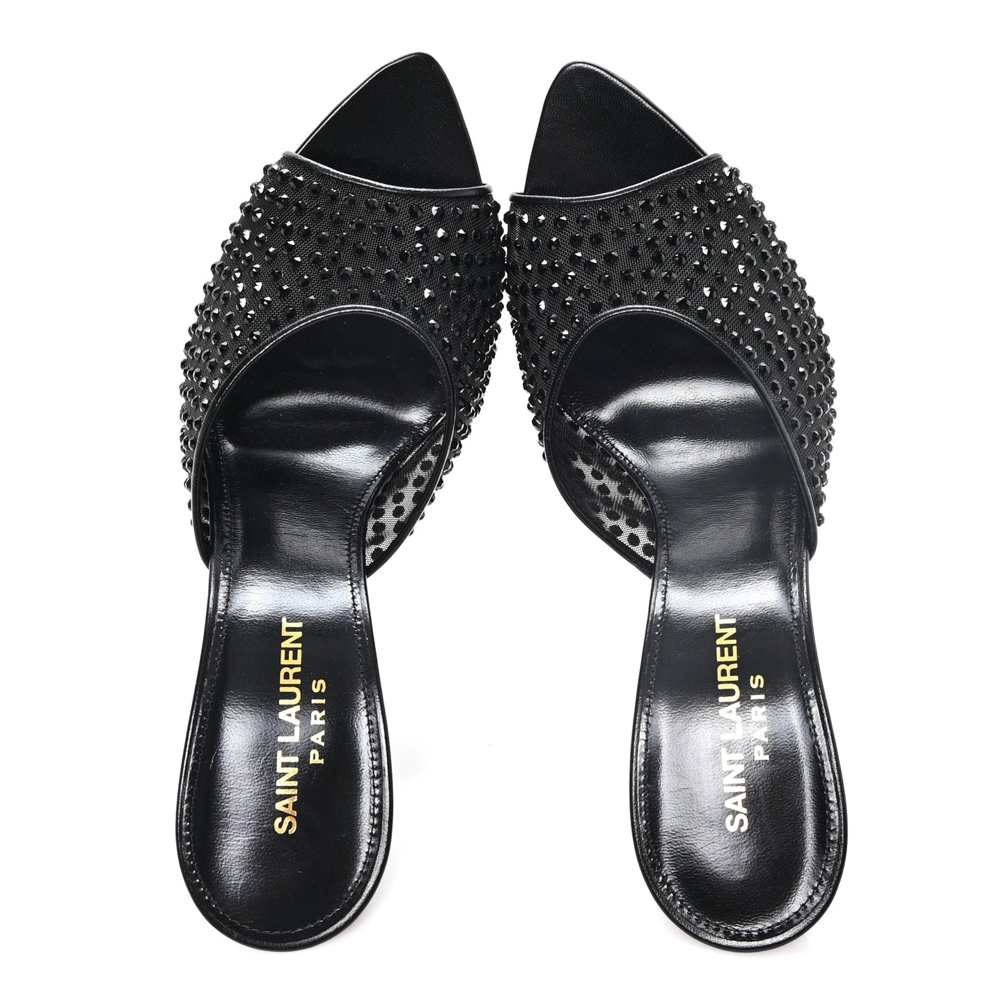 Tulle Strass Gippy 110 Mule Sandals 38.5 Black