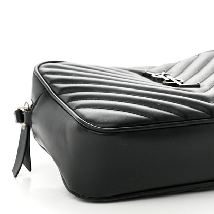 Saint Laurent Calfskin Matelasse Monogram Lou Camera Bag Black 9 of 13