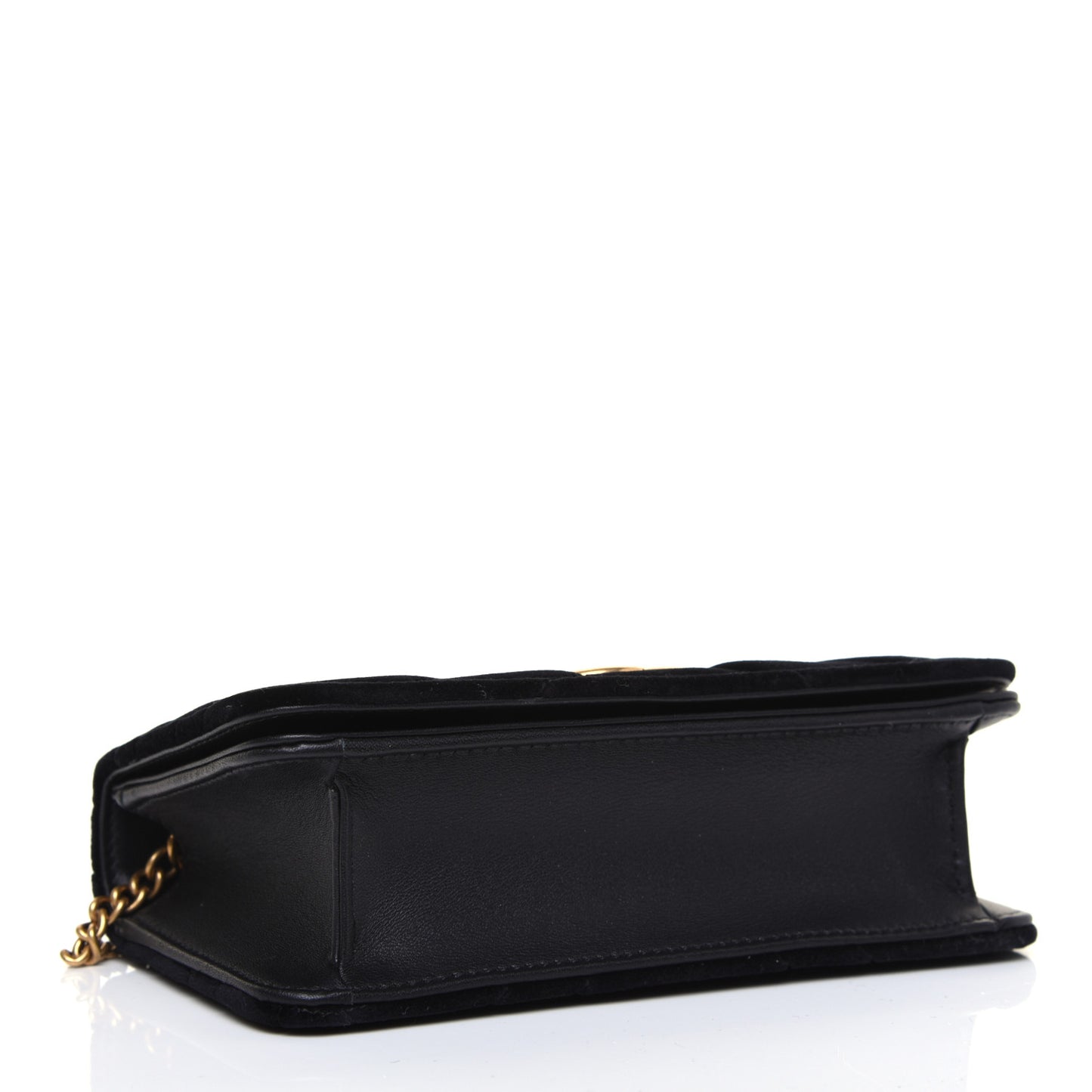 Velvet Matelasse GG Marmont Mini Bag Black