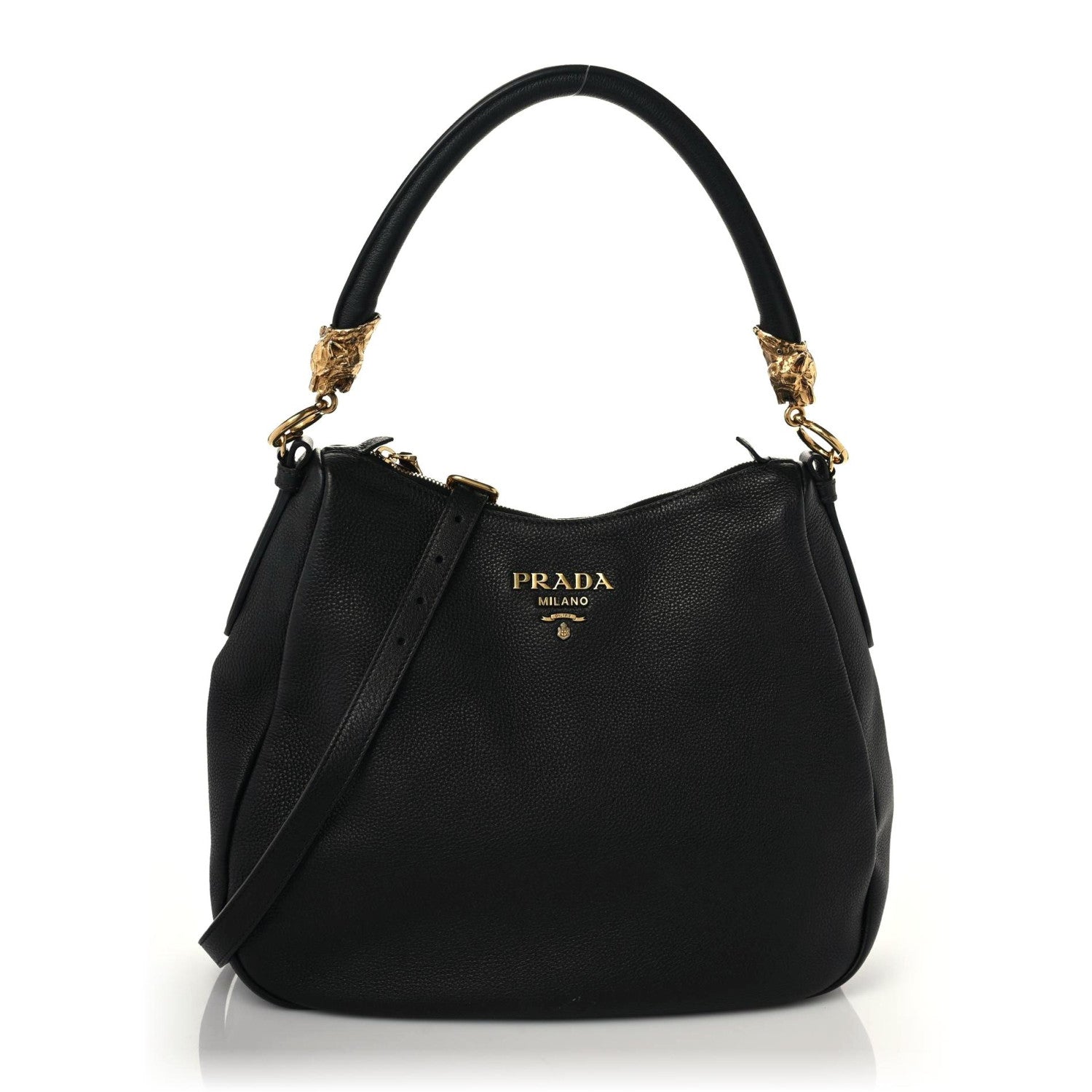 Prada Vitello Daino Crossbody Bag Black 1 of 9