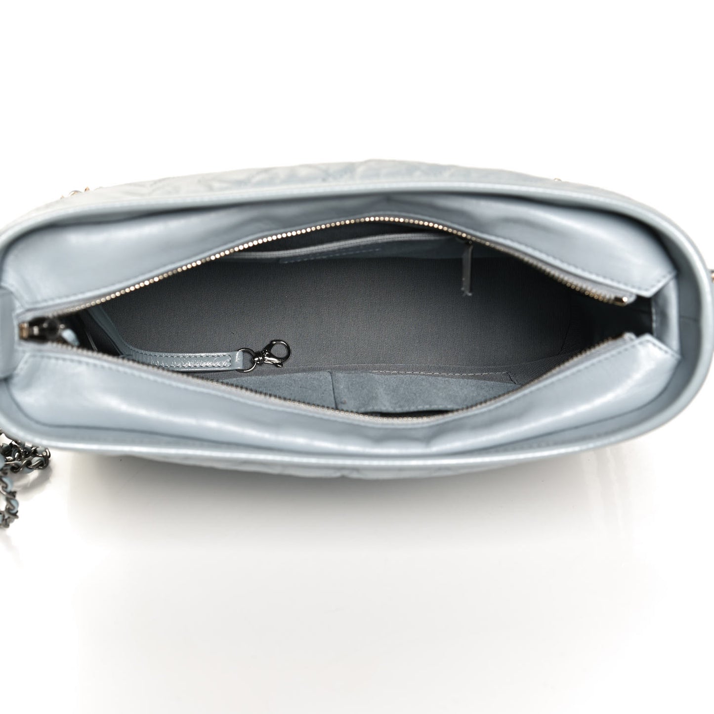 Aged Calfskin Quilted Medium Gabrielle Hobo Light Blue