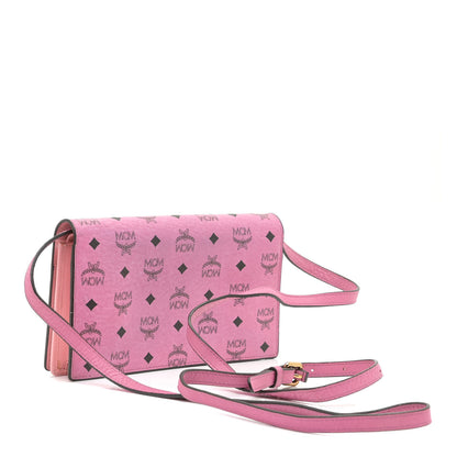 MCM Visetos Crossbody Wallet Pink 2 of 10