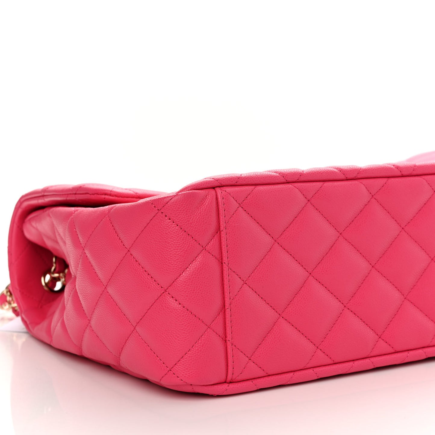 Caviar Quilted XXL Travel Flap Bag Dark Pink