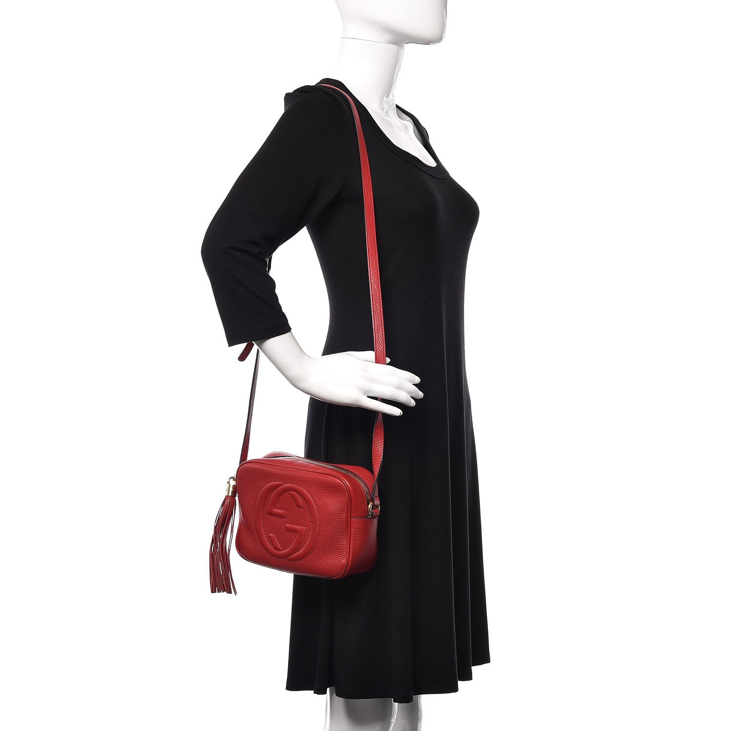 Gucci Pebbled Calfskin Small Soho Disco Bag Vibrant Red 2 of 16