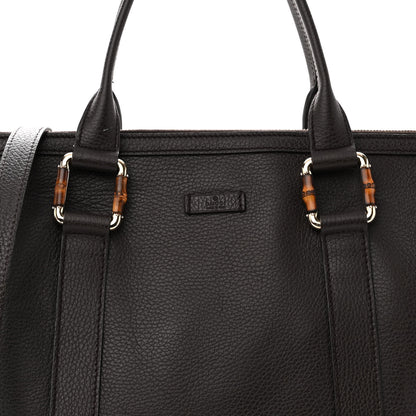 Gucci Calfskin Bamboo Top Handle Tote Dark Brown 8 of 12