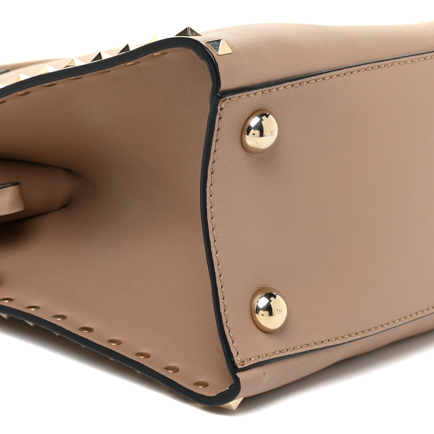 Vitello Rockstud Dome Shopper Alpaca