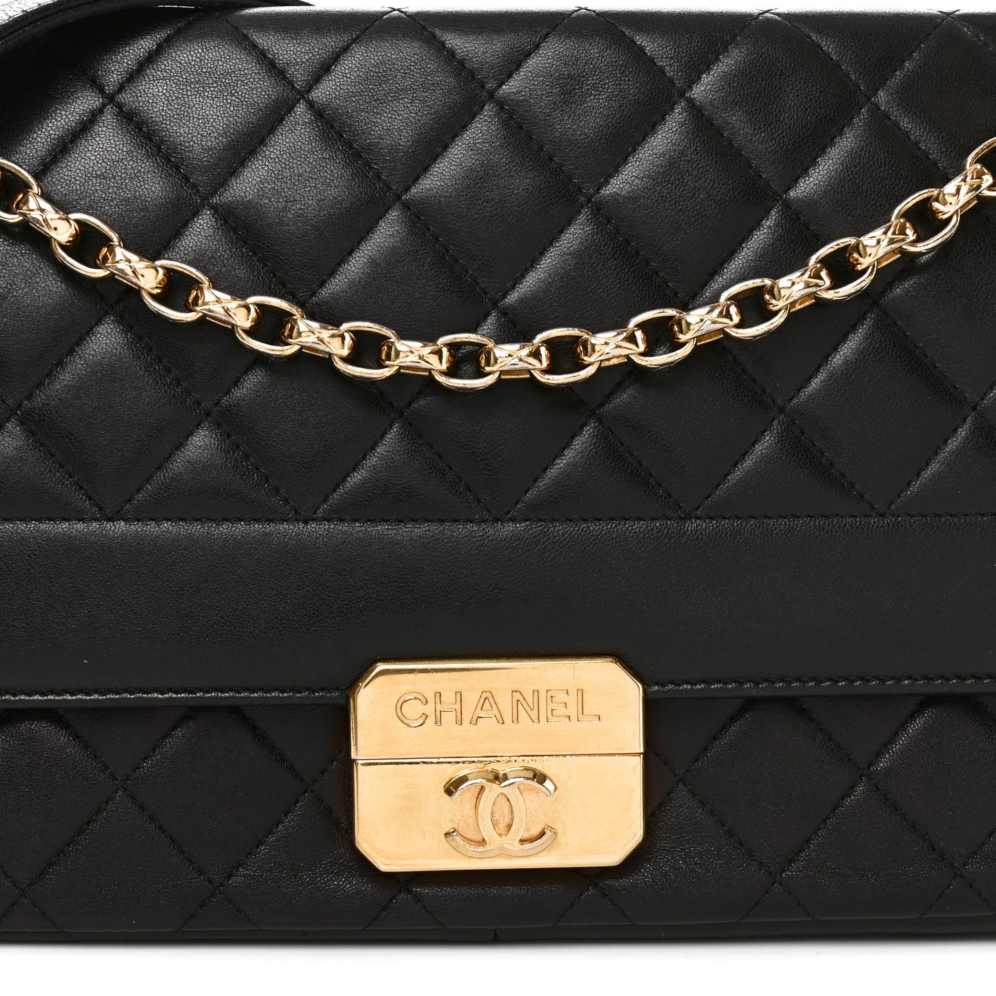 Lambskin Quilted Large Chic With Me Flap Black