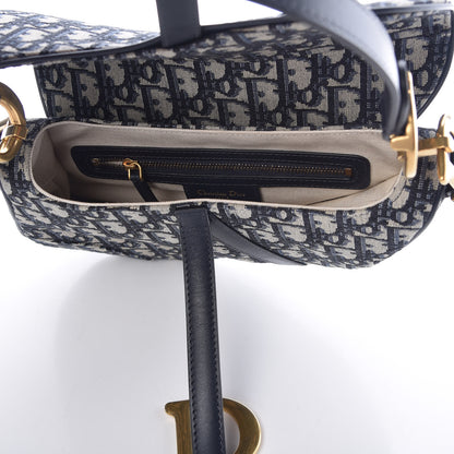 Christian Dior Oblique Saddle Bag Blue 5 of 8