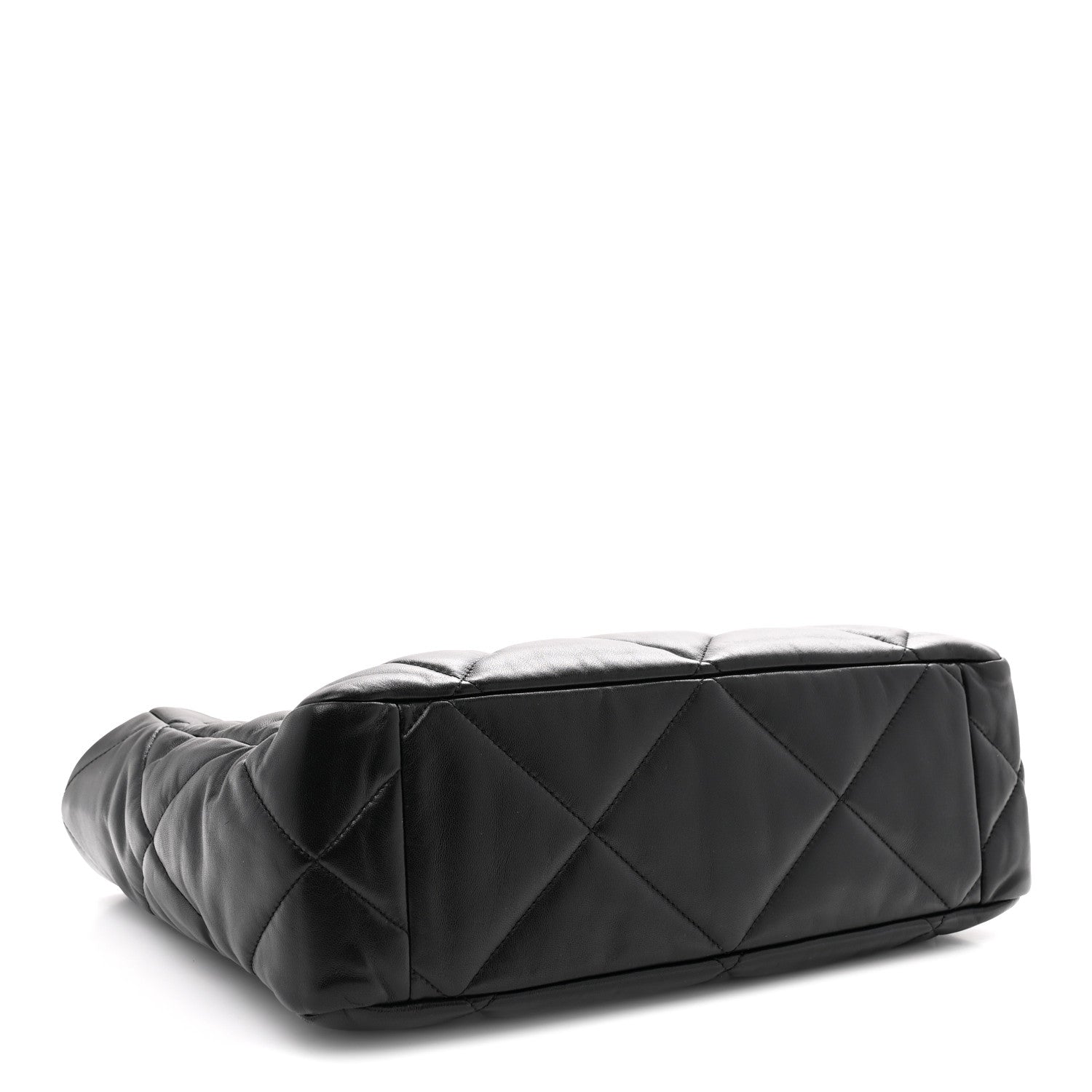 Chanel Lambskin Quilted Chanel 19 East West Shopping Bag Black 4 of 11