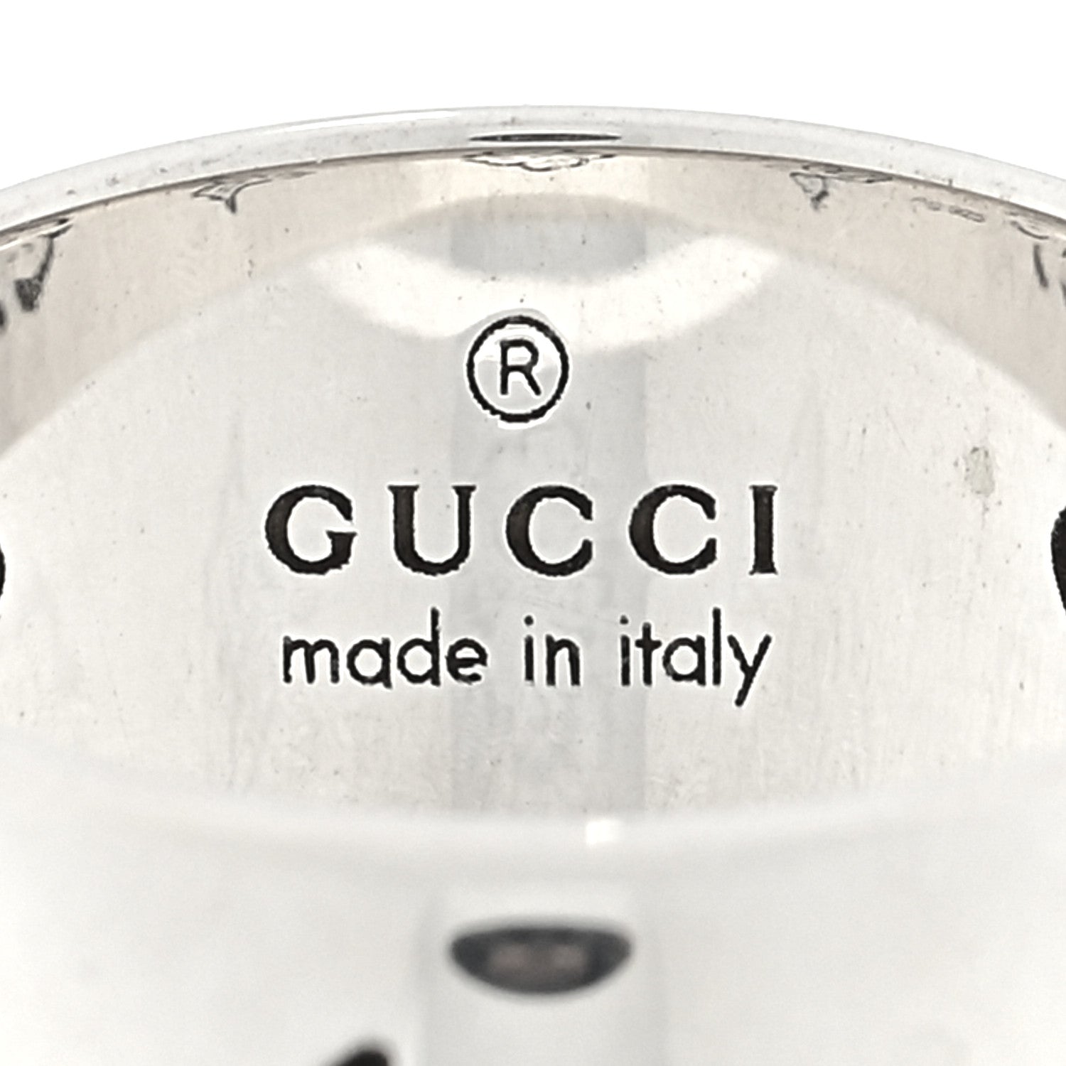 Gucci Sterling Silver Wide Blind for Love Band Ring 53 6.25 4 of 5