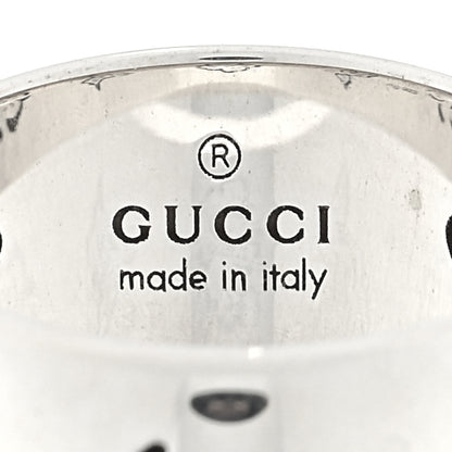 Gucci Sterling Silver Wide Blind for Love Band Ring 53 6.25 4 of 5
