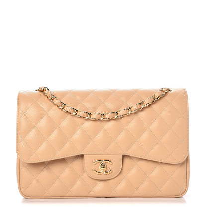 Chanel Caviar Quilted Jumbo Double Flap Beige Clair 1 of 9