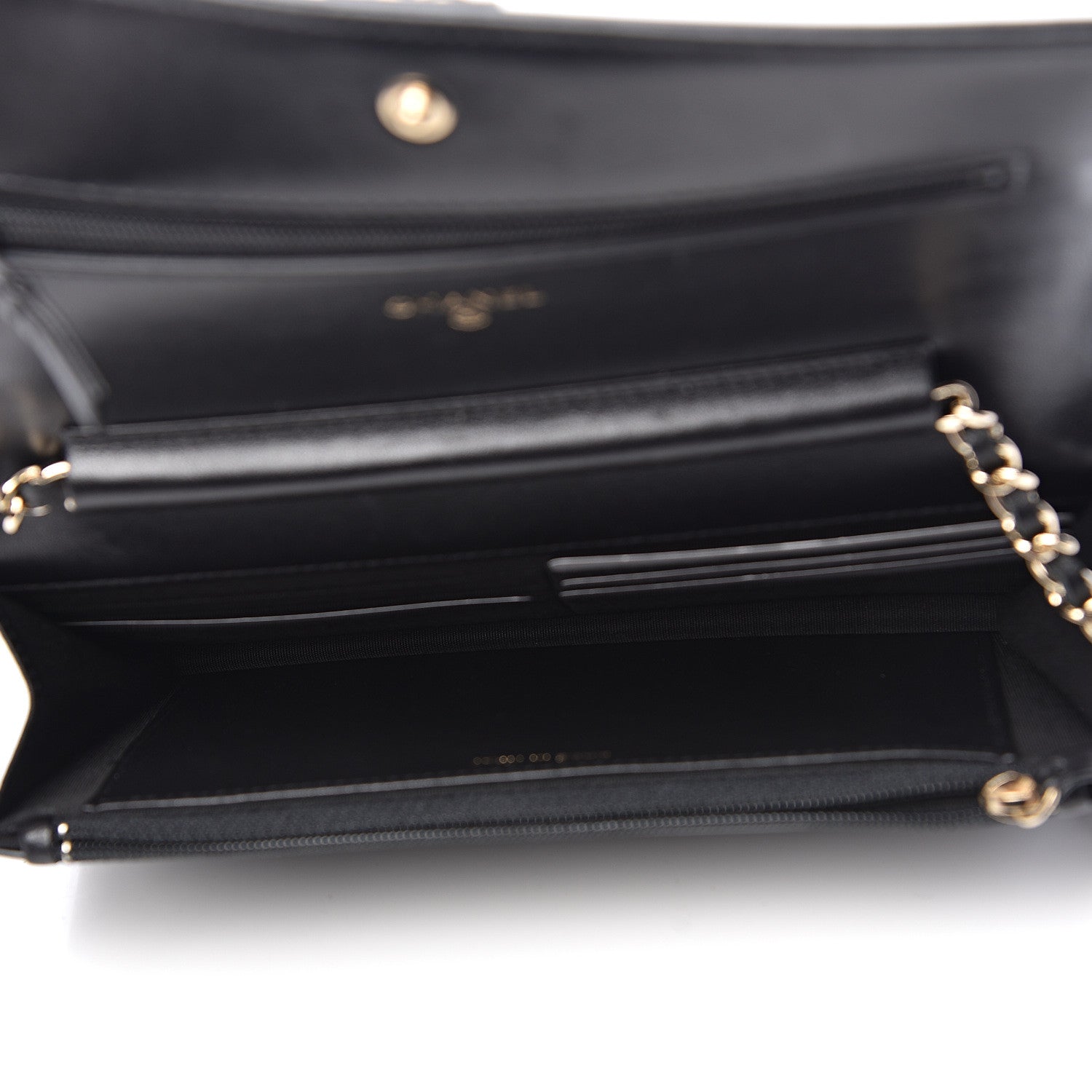 Chanel Patent Calfskin Quilted Boy Wallet On Chain WOC Black 7 of 12
