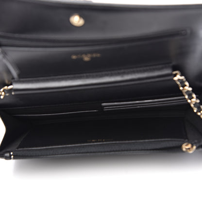 Chanel Patent Calfskin Quilted Boy Wallet On Chain WOC Black 7 of 12