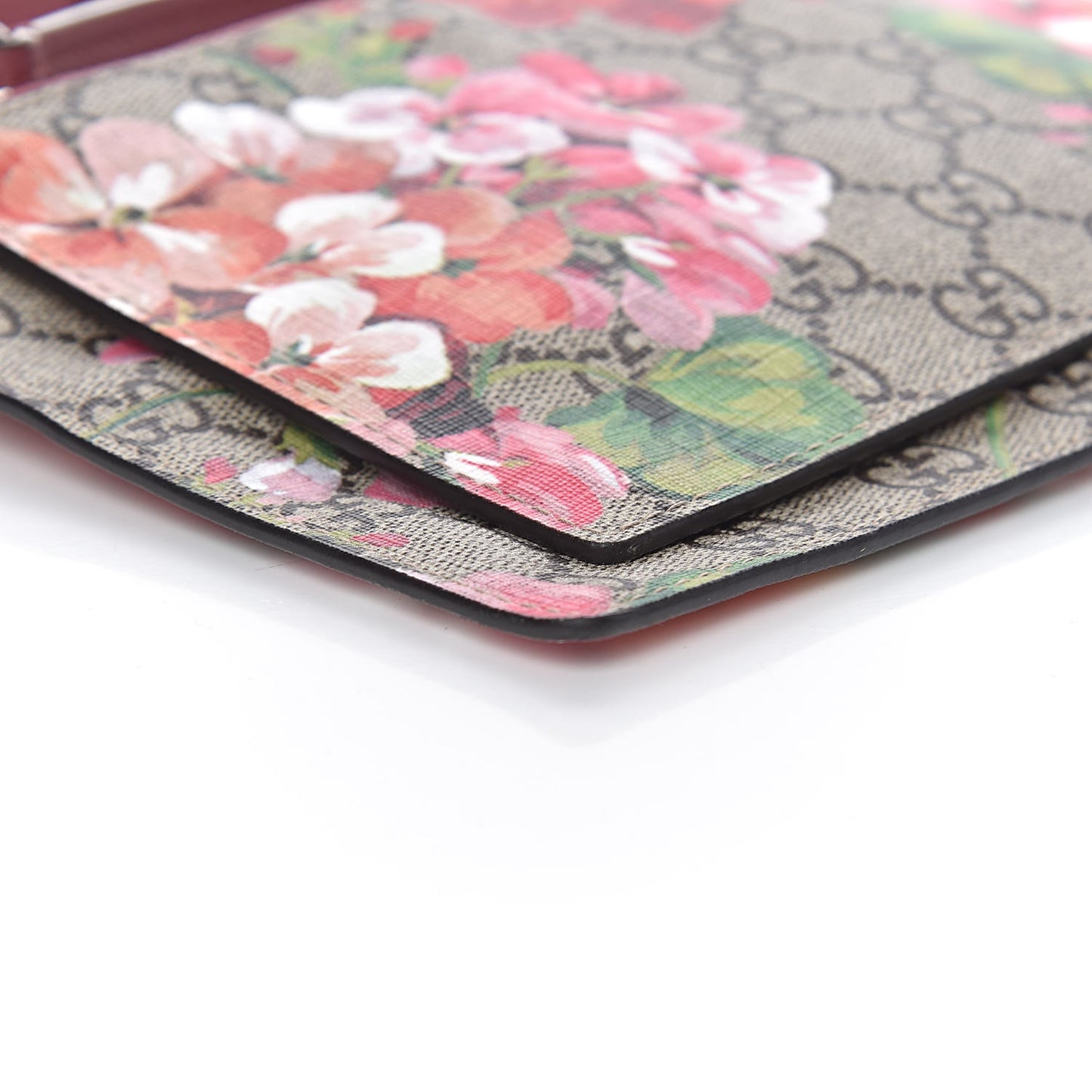 GG Supreme Monogram Blooms Double Zip Shoulder Bag Beige Multicolor Dry Rose