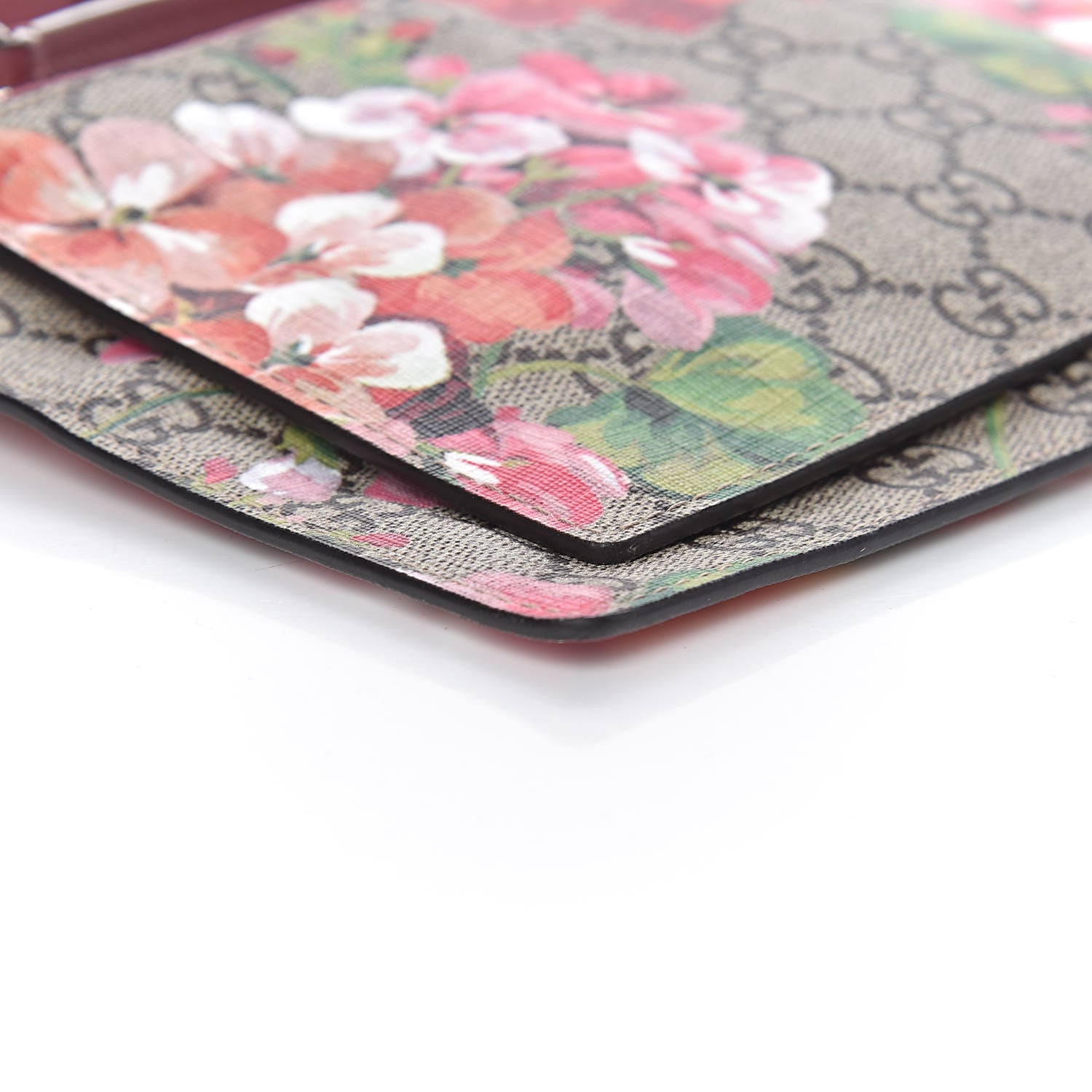 Gucci GG Supreme Monogram Blooms Double Zip Shoulder Bag Beige Multicolor Dry Rose 9 of 11
