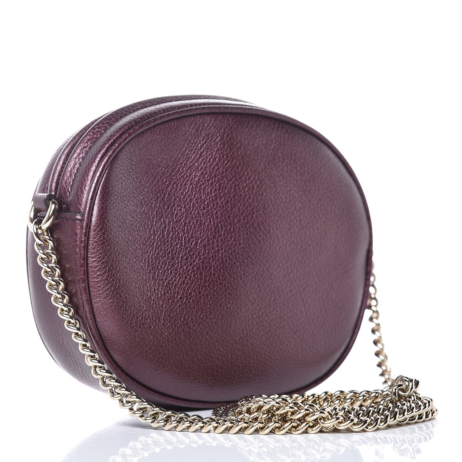 Gucci Metallic Cellarius Calfskin Mini Soho Chain Bag Classic Burgundy 3 of 11