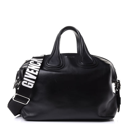 Givenchy Waxed Calfskin Medium Nightingale Logo Strap Black 1 of 10