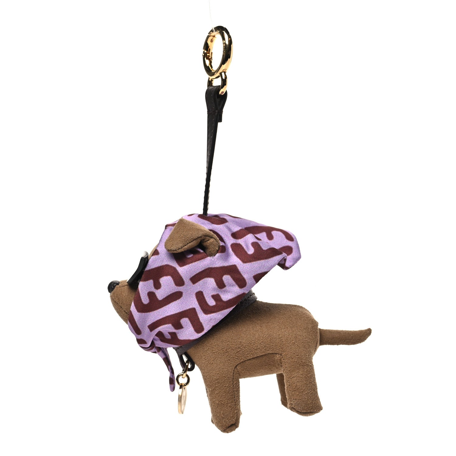 Fendi Nappa Vitello Padded Microfiber Gina Bag Charm Brown 1 of 4