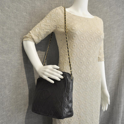 Chanel Lambskin Quilted Camera Tassel Bag Black 2 of 10