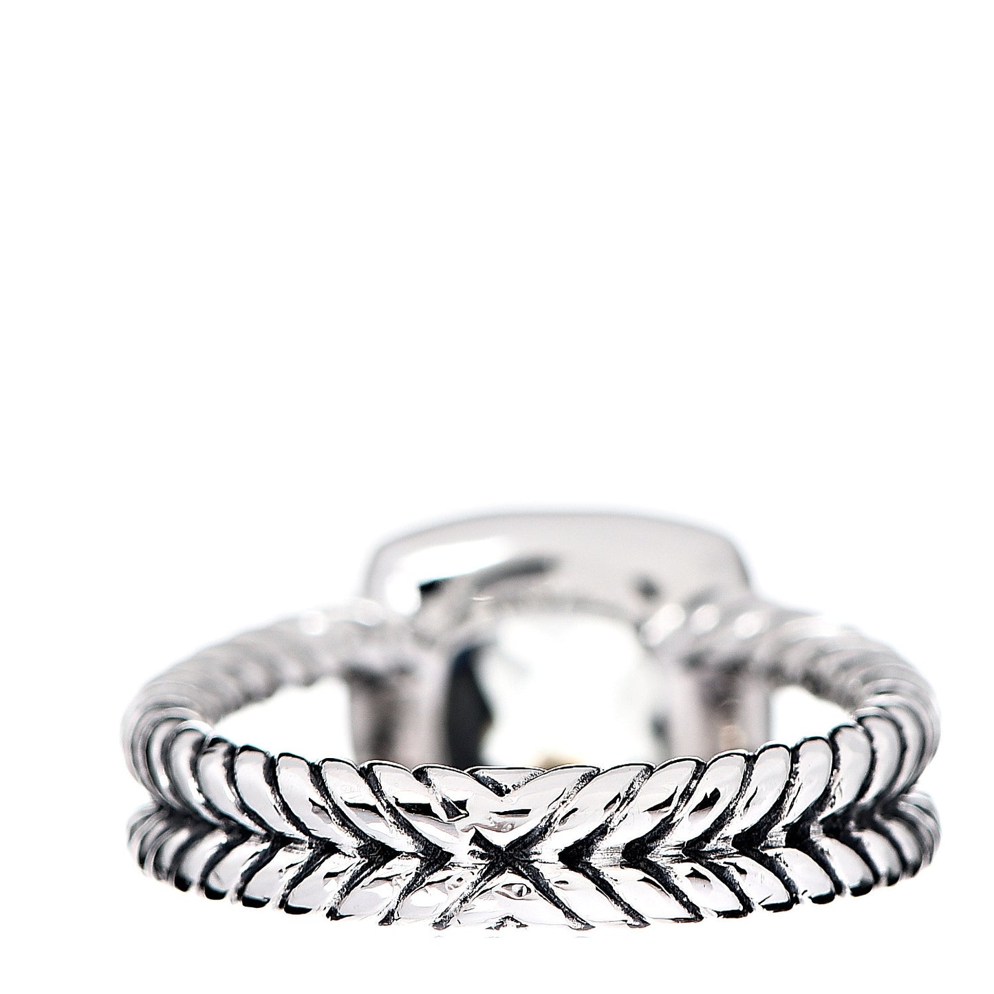 Sterling Silver Diamond Prasiolite 7mm Petite Albion Ring 50 5.5