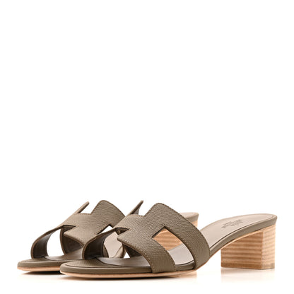 Hermes Epsom Oasis Sandals 37.5 Etoupe 8 of 22