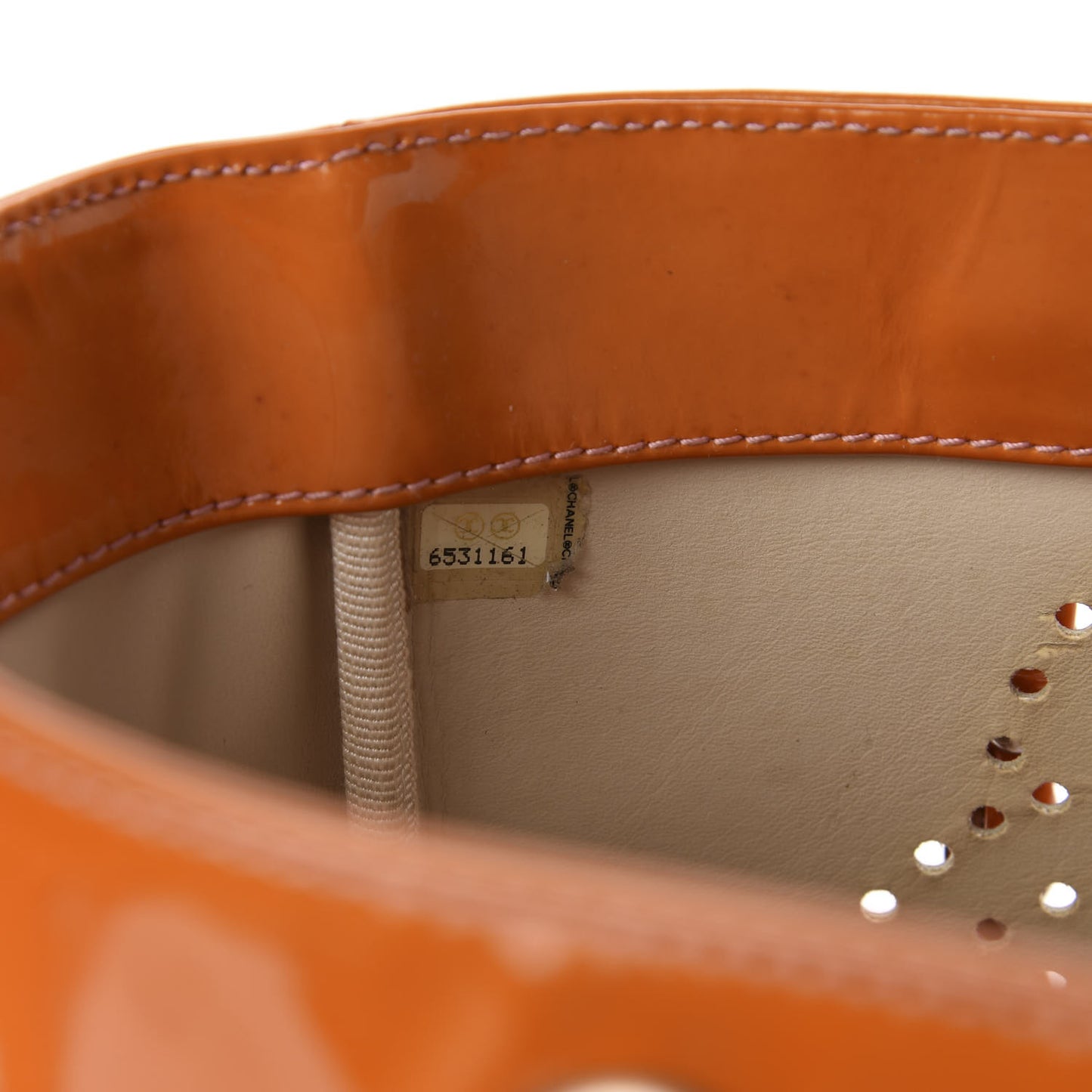 Patent Perforated CC Shopping Tote Orange