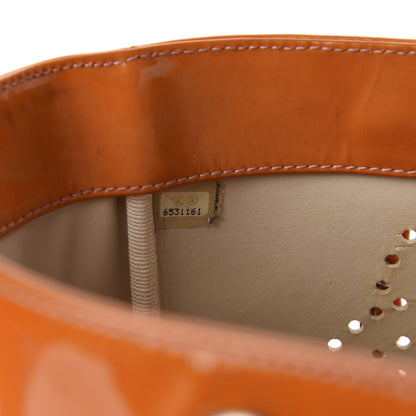Chanel Patent Perforated CC Shopping Tote Orange 11 of 19