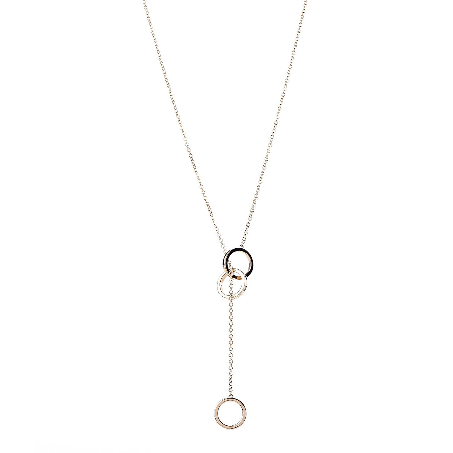 18K Yellow Gold 1837 Interlocking Circles Lariat Necklace