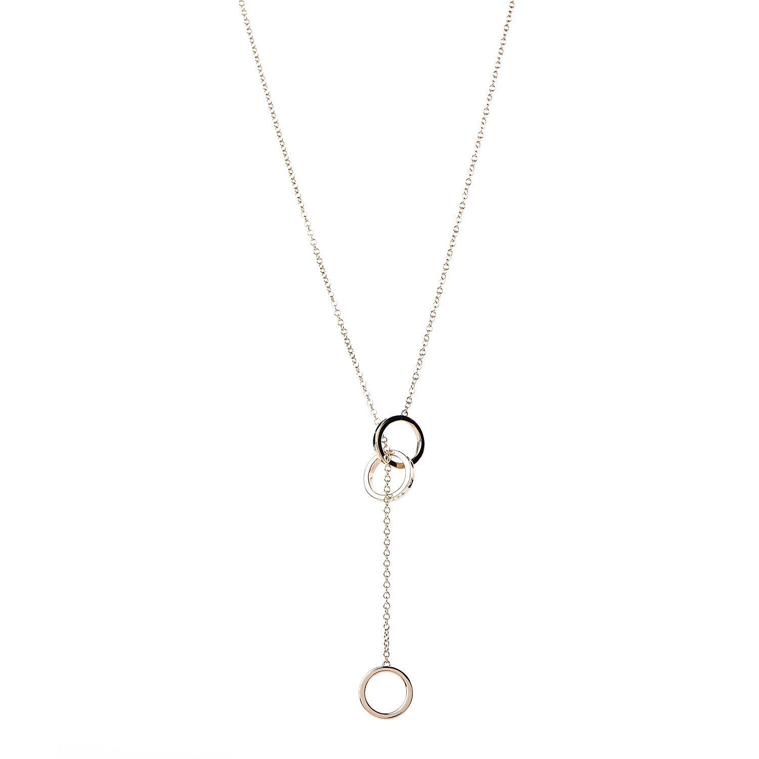 Tiffany 18K Yellow Gold 1837 Interlocking Circles Lariat Necklace 1 of 7