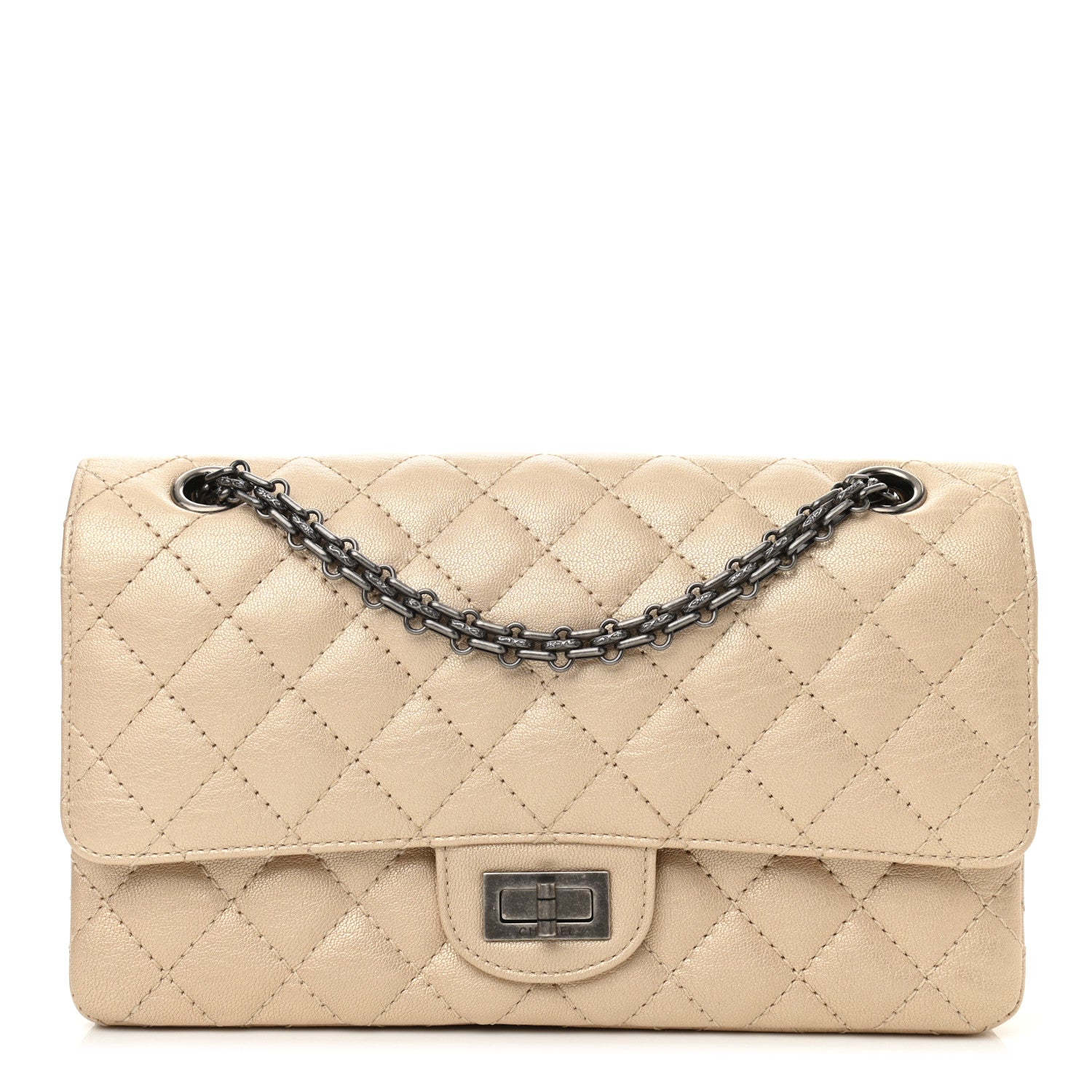 Chanel Metallic Sheepskin Quilted 2.55 Reissue 225 Flap Beige 1 of 9