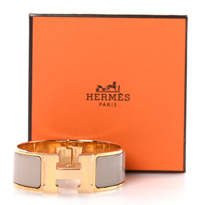Hermes Enamel Wide Clic Clac H Bracelet GM Beige Rose 6 of 6