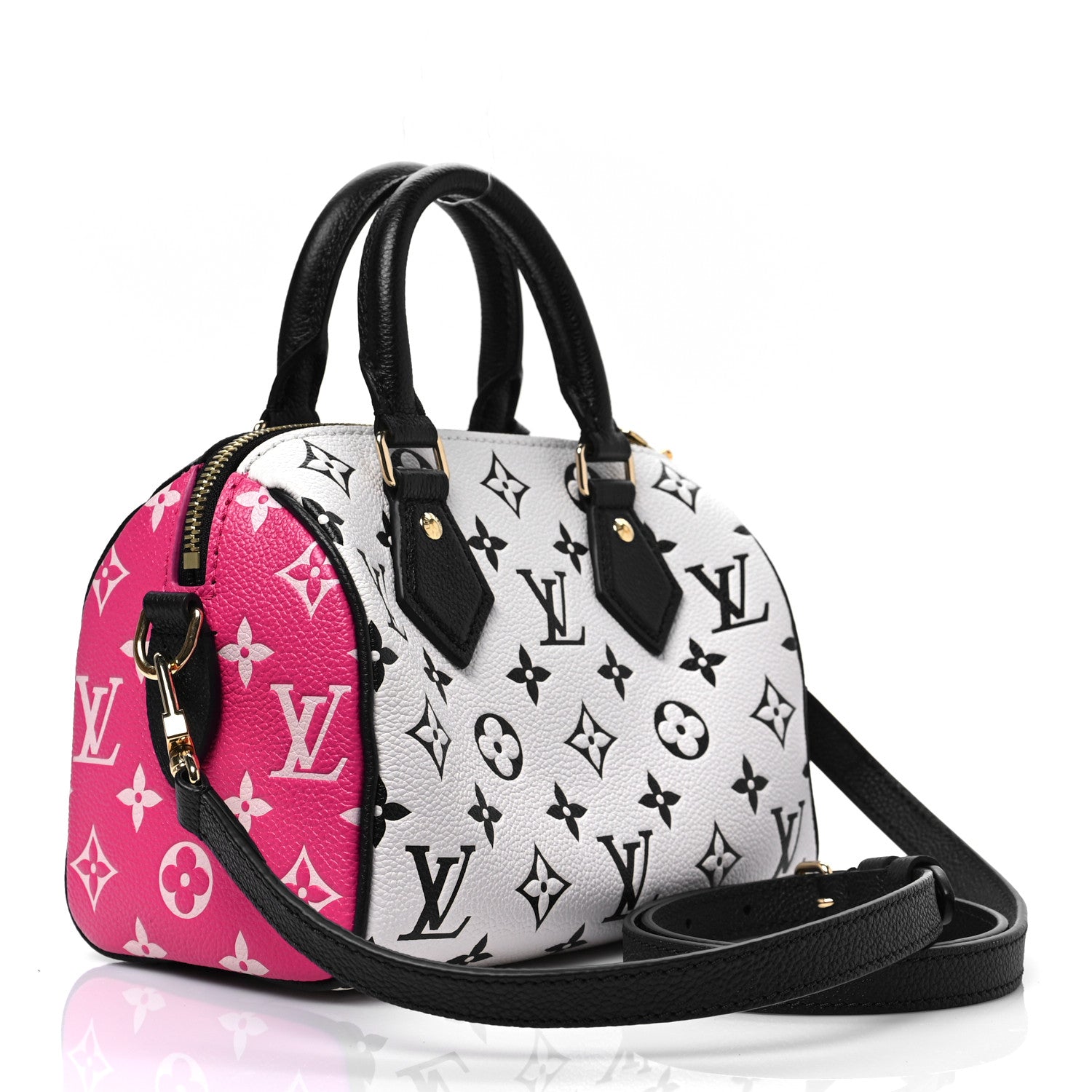 Louis Vuitton Empreinte Monogram Spring in the City Speedy Bandouliere 20 Black White Pink 3 of 7