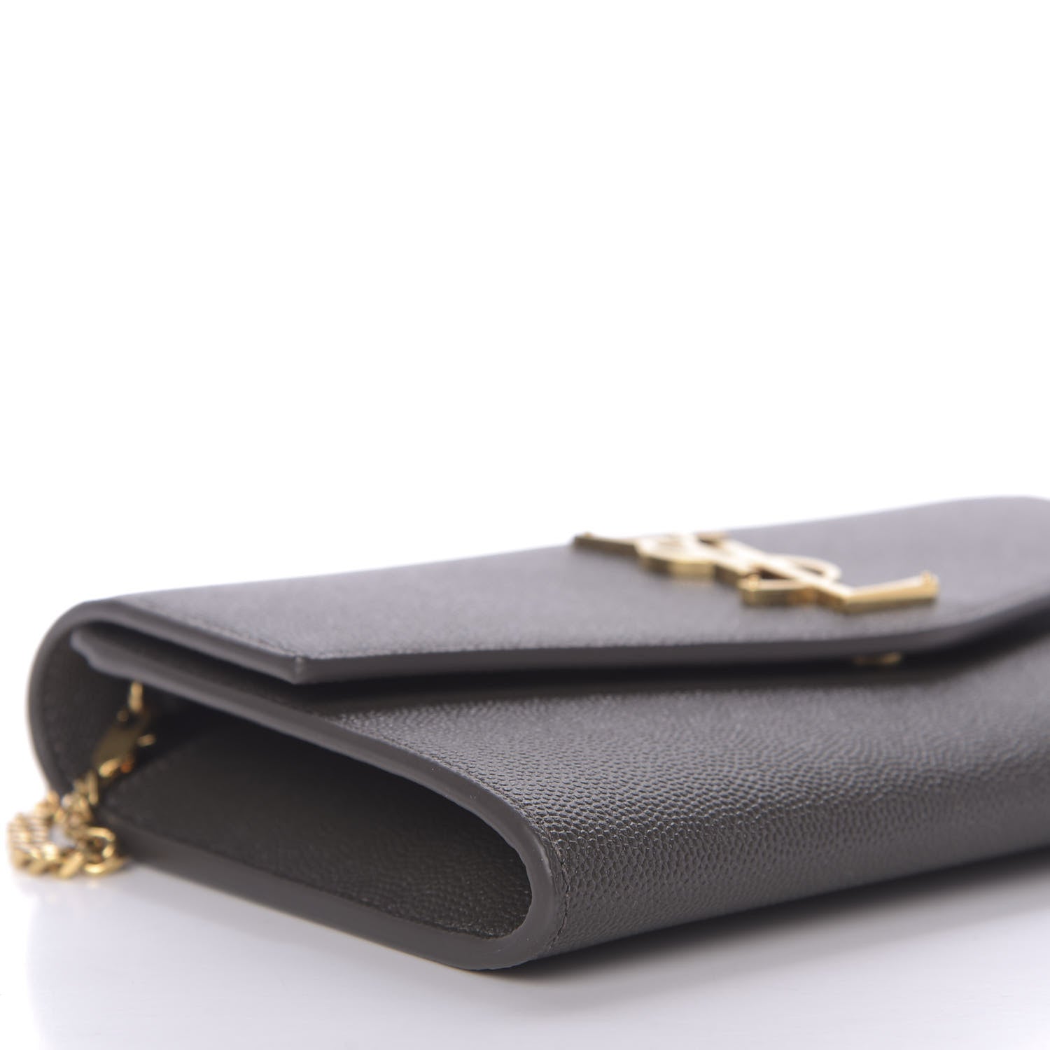 Saint Laurent Grain De Poudre Uptown Chain Wallet Pebble 7 of 11