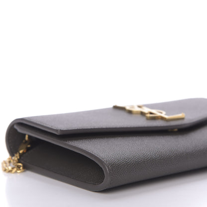 Saint Laurent Grain De Poudre Uptown Chain Wallet Pebble 7 of 11