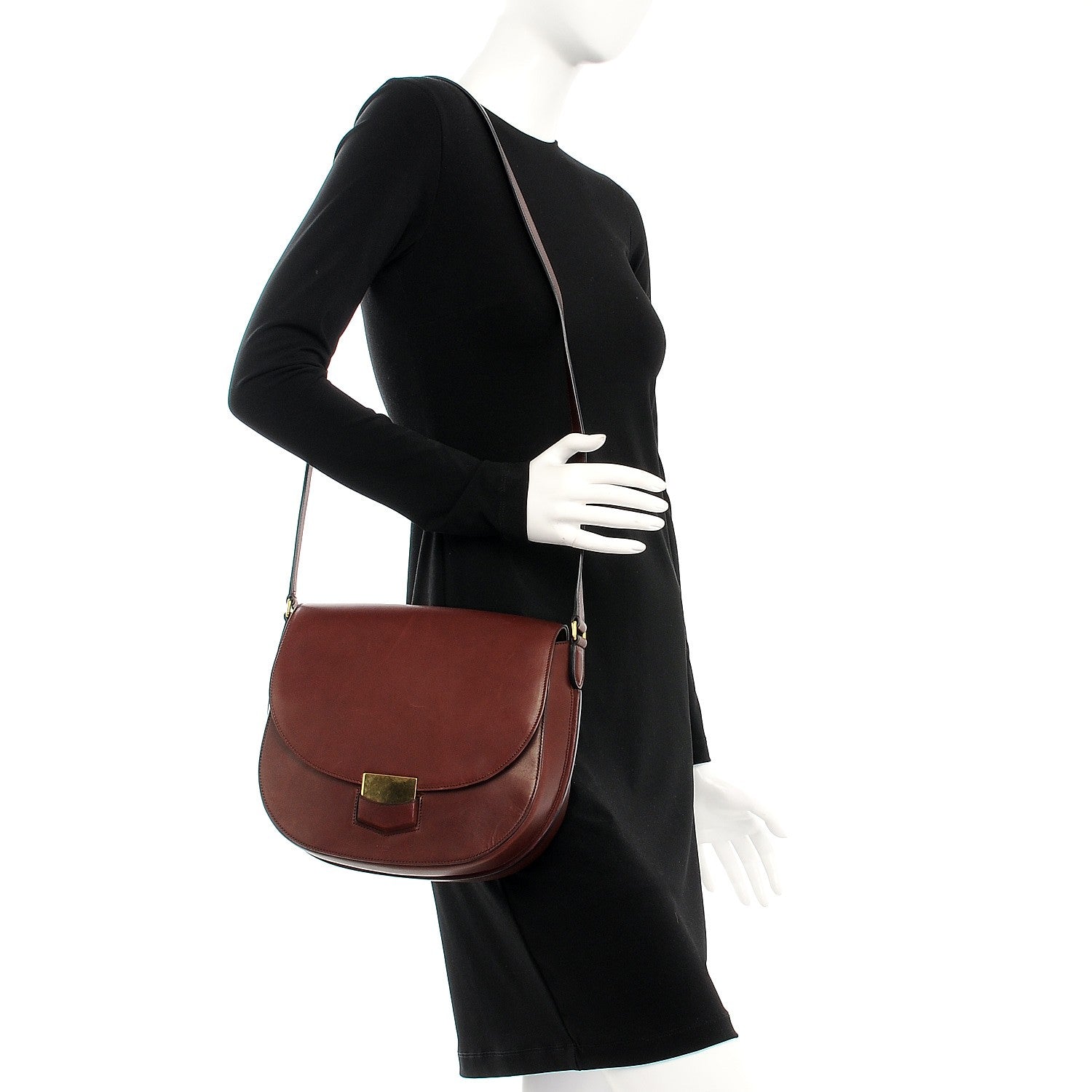 Celine Natural Calfskin Medium Trotteur Burgundy 2 of 8