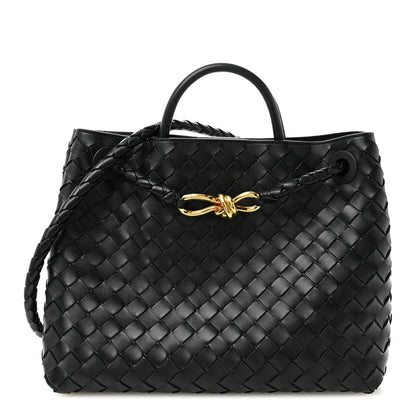 Bottega Veneta Nappa Intrecciato Medium Andiamo Shoulder Bag Black 1 of 9