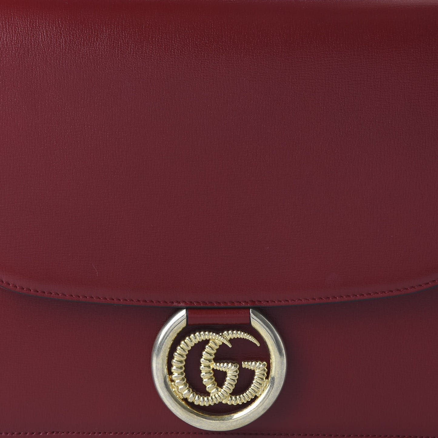 Textured Calfskin Silk Scarf Medium Torchon GG Ring Shoulder Bag Red