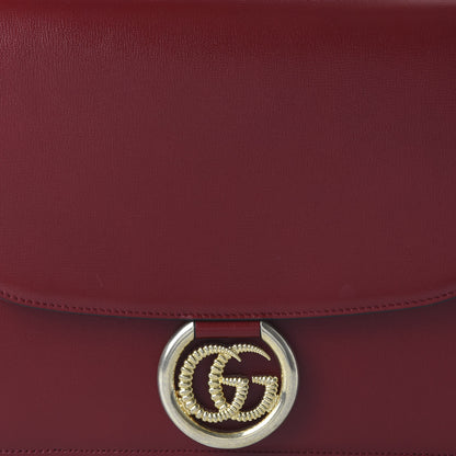 Gucci Textured Calfskin Silk Scarf Medium Torchon GG Ring Shoulder Bag Red 10 of 10