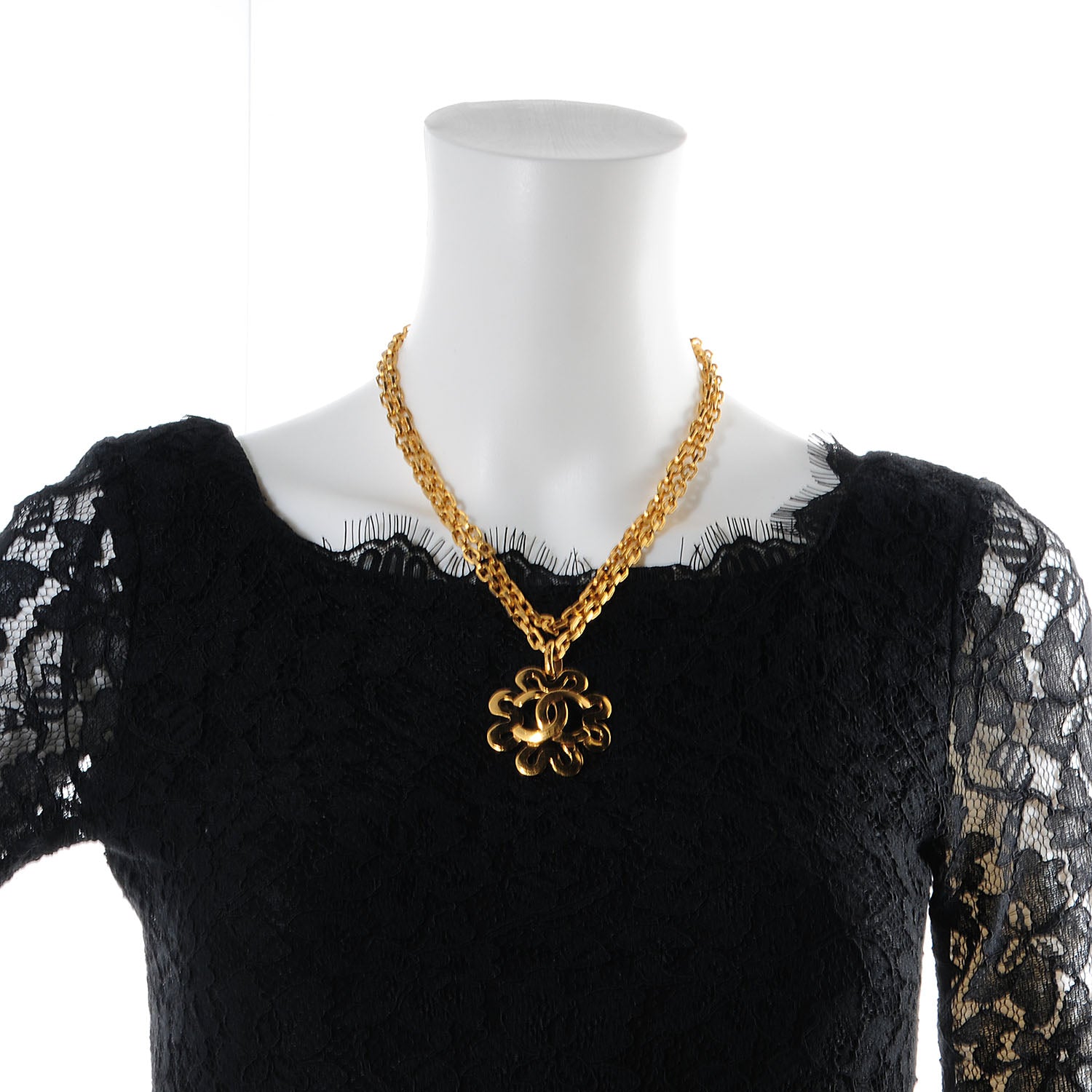 Chanel CC Chain Pendant Long Necklace Gold 3 of 7