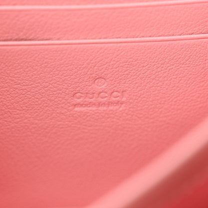 Gucci Azalea Calfskin Enamel Matelasse Diagonal Torchon GG Marmont Chain Wallet New Cherry Red Wild Rose 6 of 11