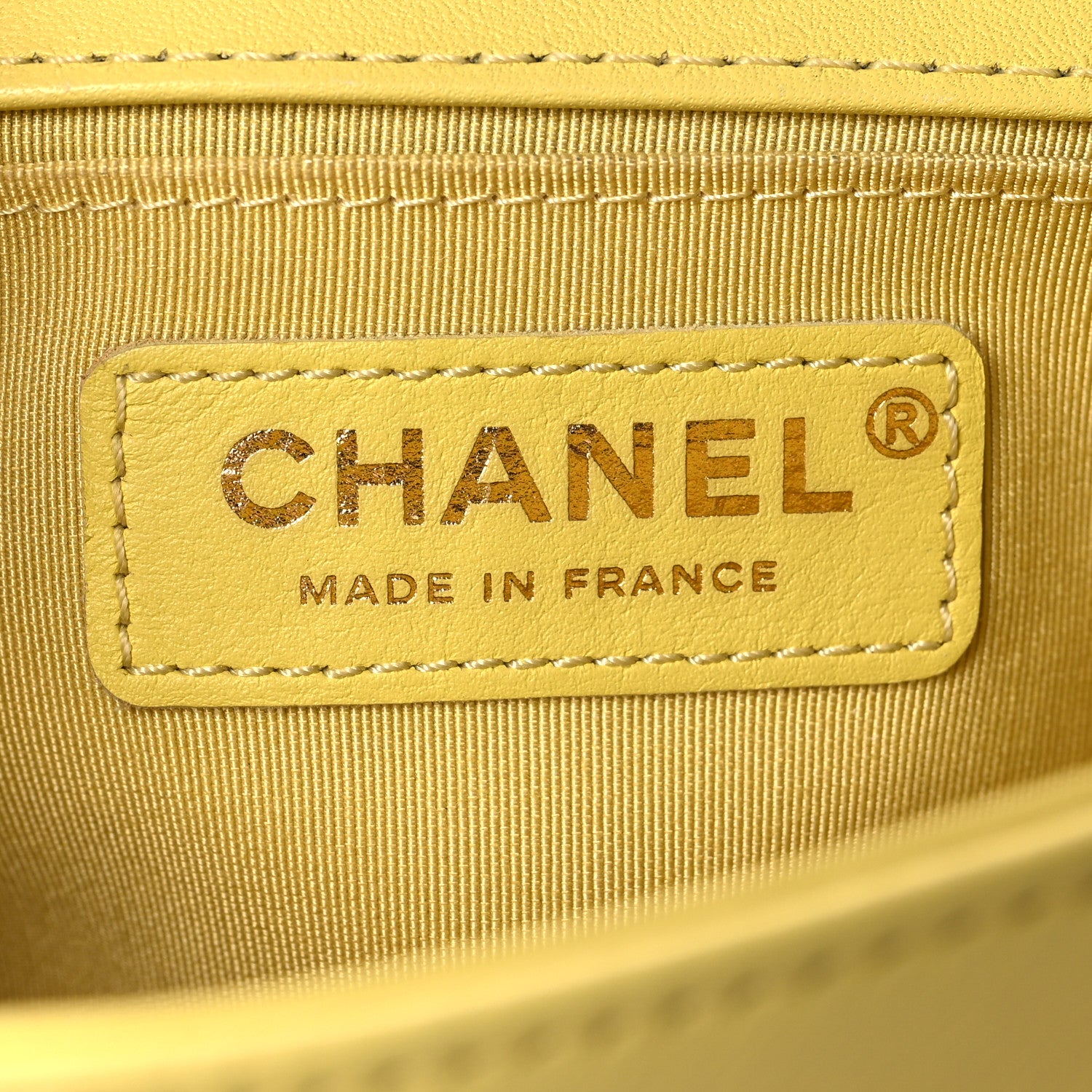 Chanel Lambskin Chevron Quilted Small Boy Flap Yellow 6 of 10