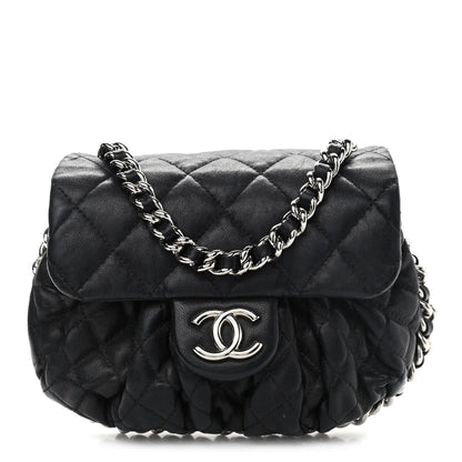 Chanel Washed Lambskin Quilted Mini Chain Around Flap Black 1 of 10