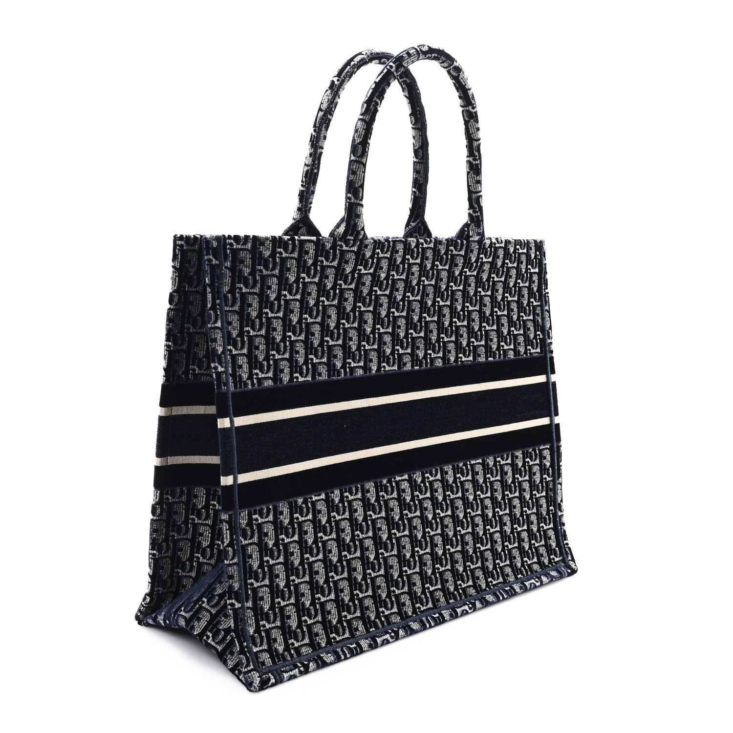 Christian Dior Oblique Velvet Large Book Tote Blue Multicolor 3 of 11