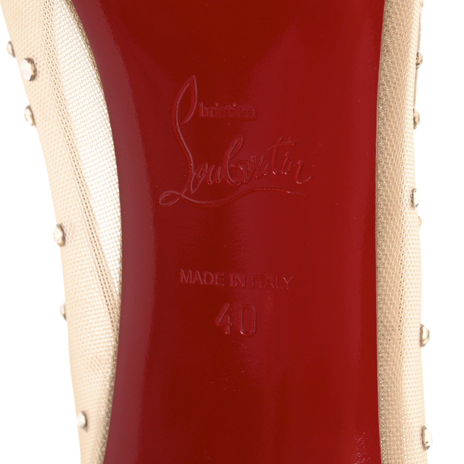 Christian Louboutin Suede Lame Crystal Strass Follies 85 Pumps 40 Light Silk 8 of 10