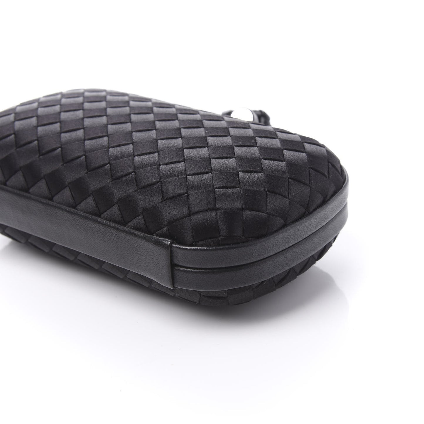 Satin Intreccio Impero Knot Clutch Black