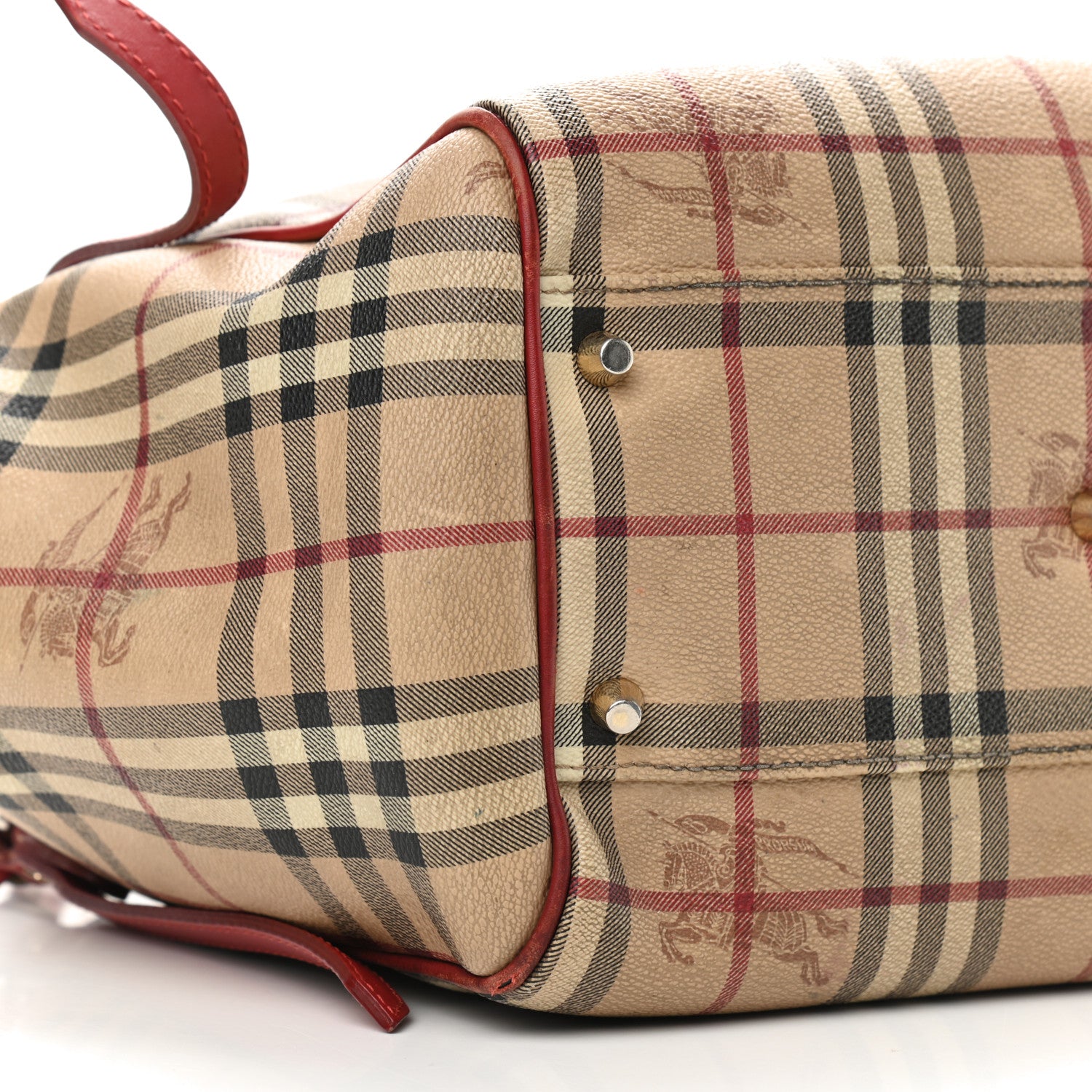Burberry Haymarket Check Small Canterbury Tote Military Red 13 of 17