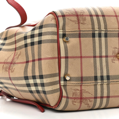Burberry Haymarket Check Small Canterbury Tote Military Red 13 of 17